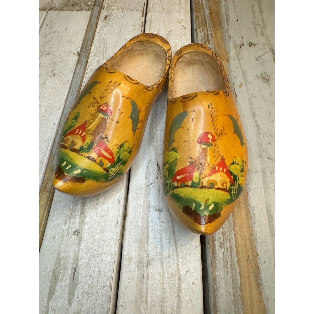 Vintage Wooden Shoes Souvenir. Made In Holland. See Pictures.   Windmill.